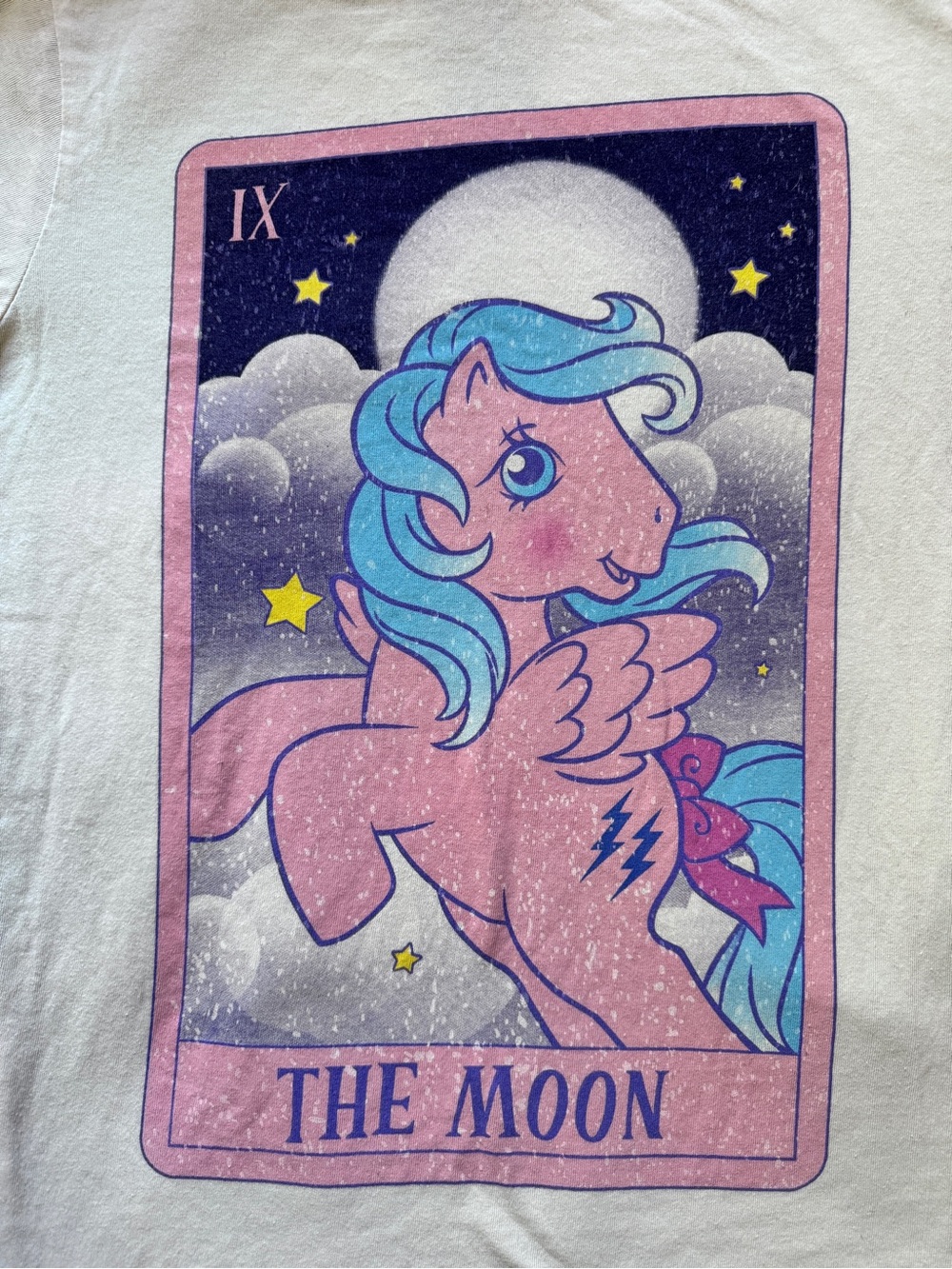 Women’s My Little Pony Moon Tarot Card Graphic Tee Pegasus Pony Firefly Size M - Picture 3 of 5